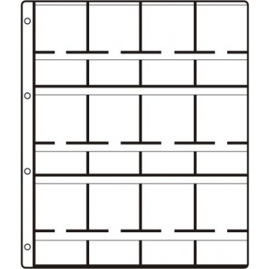 HARTBERGER Münzblätter mit 12 Feldern für 12 Münzrähmchen 50 x 50 mm - SUPER, 10er-Packung (GM 12)