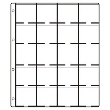 HARTBERGER Münzblätter mit 20 Feldern für 20 Münzrähmchen 50 x 50 mm - Standard, 10er-Packung (GM 20)