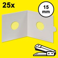 HARTBERGER Münzrähmchen 15 mm, zum Heften, 25er-Packung