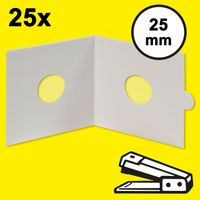 HARTBERGER Münzrähmchen 25 mm, zum Heften, 25er-Packung