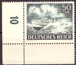 Briefmarken: Deutsches Reich 1943 Mi.Nr. 842 BE ul, Bogenecke unten links, Wehrmacht I, Postfrisch