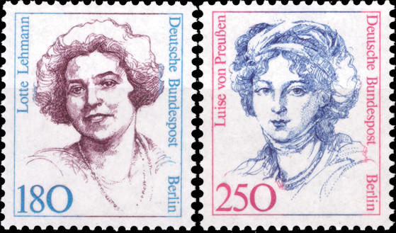Briefmarken Berlin 1989, Mi.Nr. 844-845, Freimarken: Frauen der deutschen Geschichte (VIII). Postfrisch