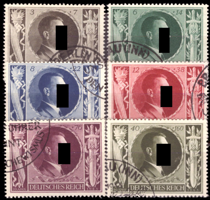 Briefmarken: Deutsches Reich 1943, Mi.Nr. 844-849, Gestempelt