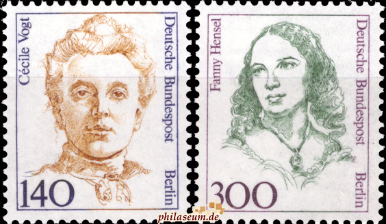 Briefmarken Berlin 1989, Mi.Nr. 848-849, Freimarken: Frauen der deutschen Geschichte (IX). Postfrisch