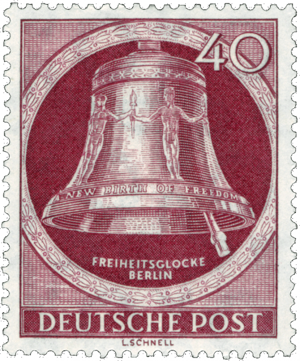 Briefmarken Berlin 1951, Mi.Nr. 86 Freiheitsglocke (II) Klöppel rechts, Postfrisch