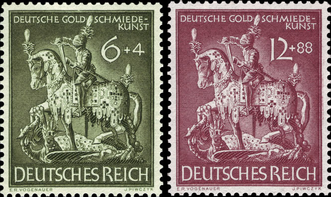 Briefmarken: Deutsches Reich 1943, Mi.Nr. 860 - 861, Goldschmiedekunst, Postfrisch