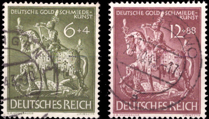 Briefmarken: Deutsches Reich 1943, Mi.Nr. 860 - 861, Goldschmiedekunst, Gestempelt