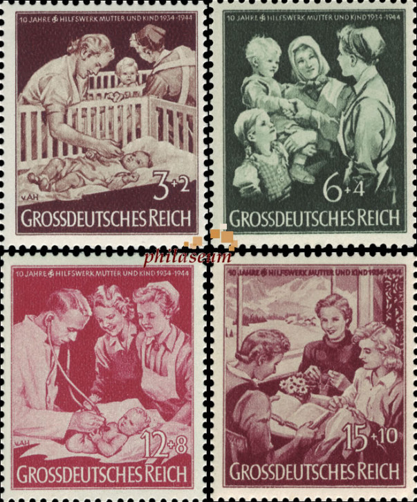 Briefmarken Deutsches Reich 1944, Mi.Nr. 869 - 872, Mütterhilfswerk, Postfrisch