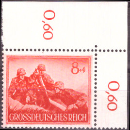 Briefmarken: Deutsches Reich 1944 Mi.Nr. 877 BE or, Bogenecke oben rechts, Wehrmacht II, Postfrisch