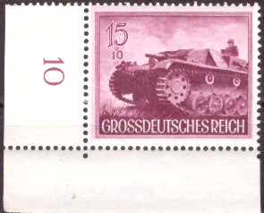 Briefmarken: Deutsches Reich 1944 Mi.Nr. 880 BE ul, Bogenecke unten links, Wehrmacht II, Postfrisch