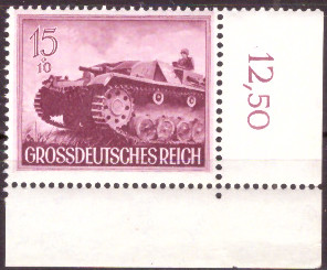 Briefmarken: Deutsches Reich 1944 Mi.Nr. 880 BE ur, Bogenecke unten rechts, Wehrmacht II, Postfrisch