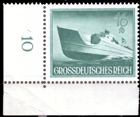 Briefmarken: Deutsches Reich 1944 Mi.Nr. 881 BE ul, Bogenecke unten links, Wehrmacht II, Postfrisch