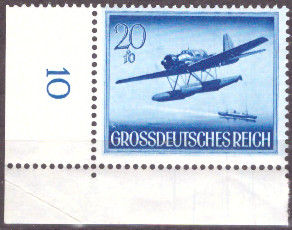 Briefmarken: Deutsches Reich 1944 Mi.Nr. 882 BE ul, Bogenecke unten links, Wehrmacht II, Postfrisch