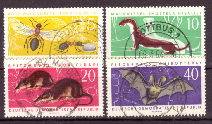Briefmarken: DDR 1962, Mi.Nr: 869-872, Geschützte Tiere (I), Gestempelt