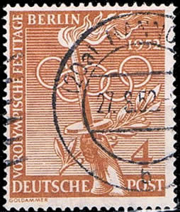 Briefmarken Berlin 1952, Mi.Nr. 88, Vorolympische Festtage. Gestempelt