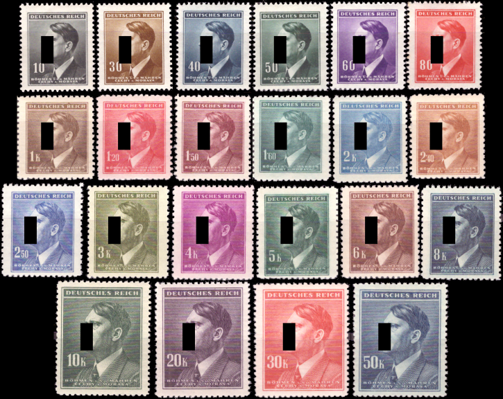 Briefmarken Böhmen und Mähren 1942, Mi.Nr. 89-110, Freimarken, Postfrisch