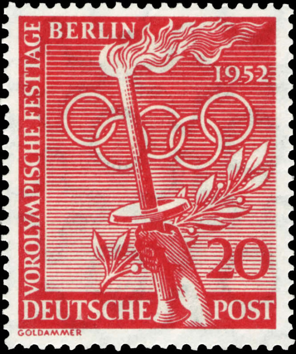 Briefmarken Berlin 1952, Mi.Nr. 90, Vorolympische Festtage. Postfrisch