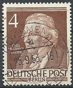 Briefmarken Berlin Mi.Nr. 91, Carl Friedrich Zelter. Gestempelt