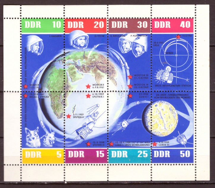Briefmarken: DDR 1962, 926-933 Kleinbogen, 5 Jahre sowjetische Weltraumflüge, Postfrisch