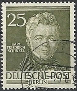 Briefmarken Berlin Mi.Nr. 98, Karl Friedrich Schinkel. Gestempelt