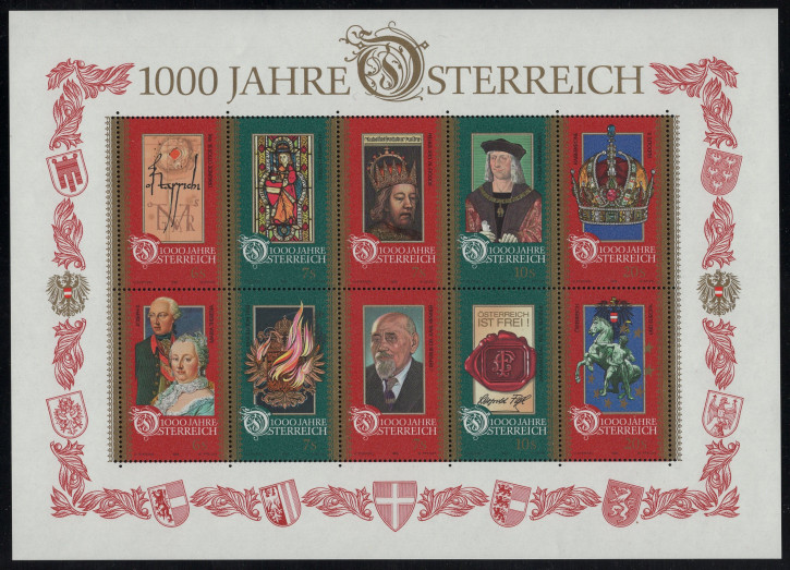 Lindner Klemmtaschen für Block12 1996: 1000 Jahre Österreich/Block2 1972: 400 Jahre Hofeitschule Wien, glasklar, 10 Stück, 135 x 180 mm
