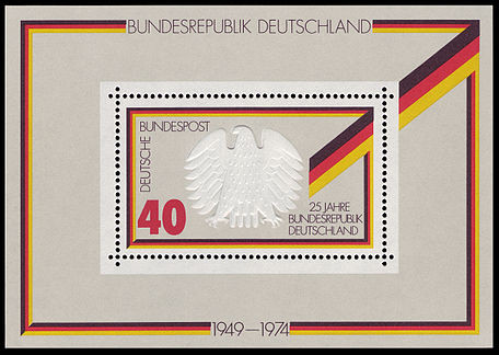 Lindner Klemmtaschen für Gedenkblock "25 Jahre BRD" 1974, schwarz, 10 Stück, 100 x 70 mm
