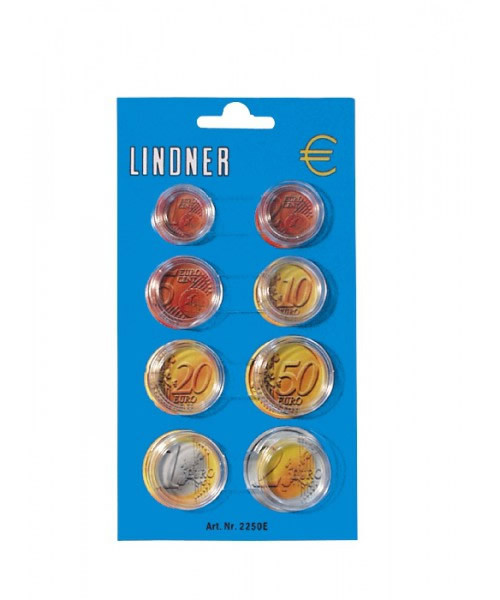 Münzkapseln für einen Euro-Kursmünzen-Satz