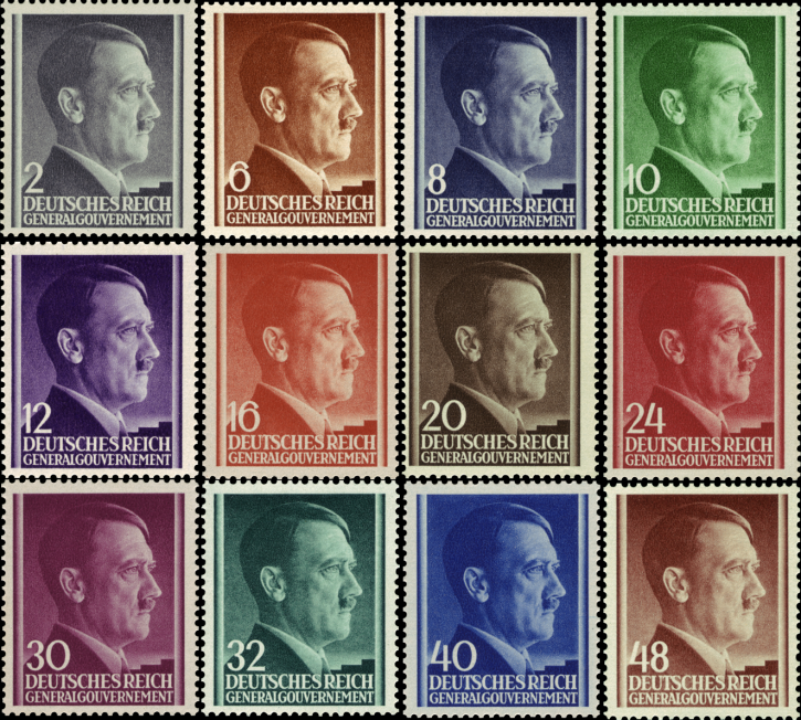 Briefmarken Generalgouvernement 1941, Mi.Nr. 71-82, Freimarken. Postfrisch