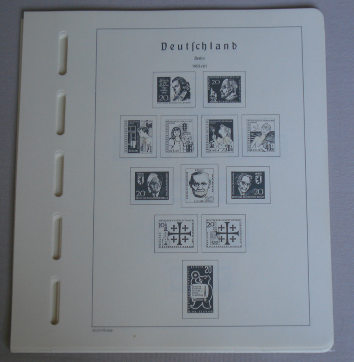 LEUCHTTURM Vordruckblätter Berlin (West) 1961-1969 OHNE Zuschnitte - Gebraucht
