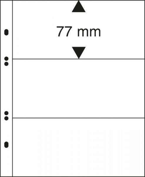 LINDNER Multi collect Blätter mit 3 Streifen (77 mm) pro Seite, glasklar, 10er-Packung