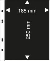 Lindner Multi collect Blätter mit 1 Tasche (185 x 250 mm), glasklar mit schwarzem Folien-Einlageblatt, 10er-Packung