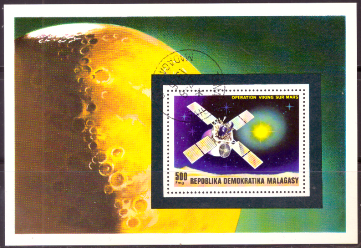 Briefmarken Madagaskar 1976, Mi.Nr. Block 15, Viking-Sonde. Gestempelt