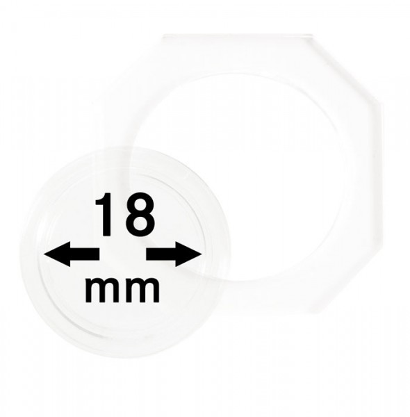 Lindner OCTO-Münzkapseln 18 mm, 2er-Packung