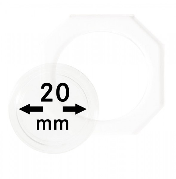 Lindner OCTO-Münzkapseln 20 mm, 2er-Packung