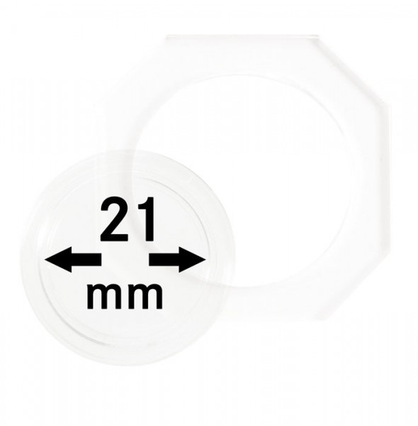 Lindner OCTO-Münzkapseln 21 mm, 2er-Packung