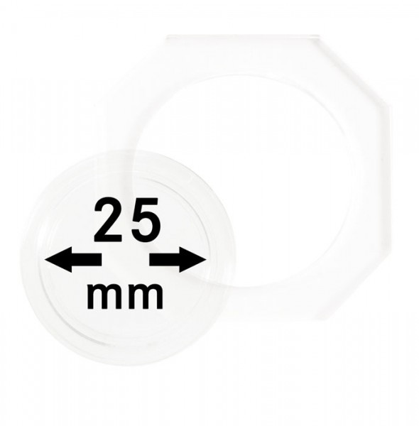 Lindner OCTO-Münzkapseln 25 mm, 2er-Packung