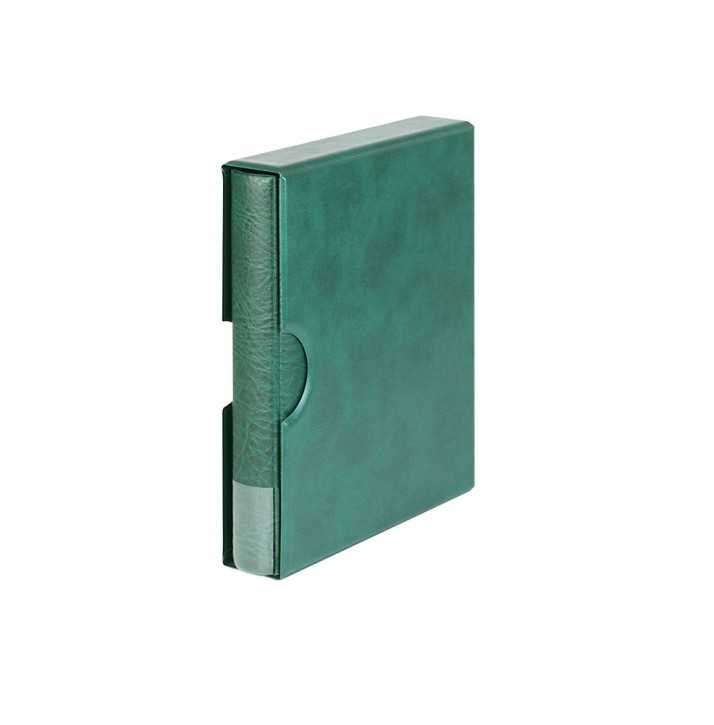 LINDNER Set: Ringbinder RONDO REGULAR mit Schutzkassette. Grün