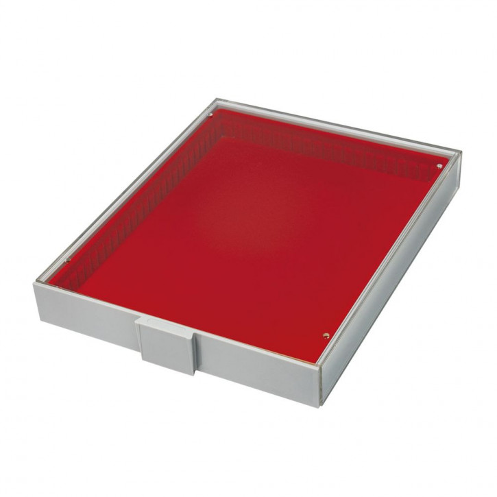 Lindner - Universal Sammelbox/Aufbewahrungsbox mit hellgrauer Schublade