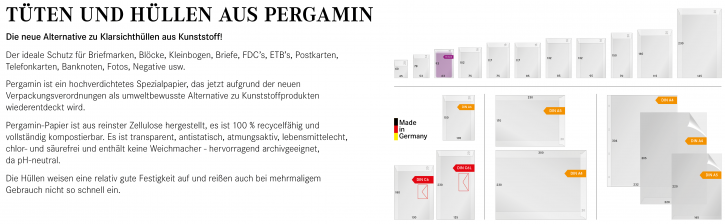 Tüten und Hüllen aus Pergamin