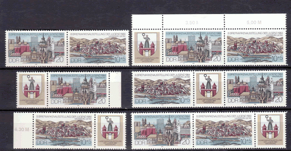 Briefmarken DDR 1984, 2903-2904 WZd608-WZd613, Briefmarkenausstellung, Postfrisch