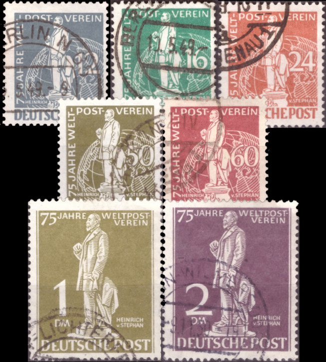 Briefmarken Berlin 1949 Mi.Nr. 35-41, 75 Jahre Weltpostverein - Gestempelt