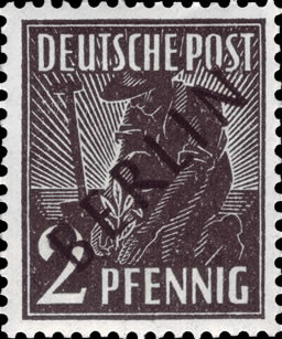 Briefmarken Berlin Mi.Nr. 1, Schwarzaufdruck - Postfrisch