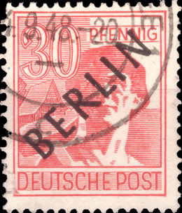 Briefmarken Berlin Mi.Nr. 11, Schwarzaufdruck - Gestempelt