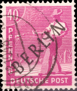 Briefmarken Berlin Mi.Nr. 12, Schwarzaufdruck - Gestempelt