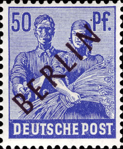 Briefmarken Berlin Mi.Nr. 13, Schwarzaufdruck - Postfrisch