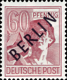 Briefmarken Berlin Mi.Nr. 14, Schwarzaufdruck - Postfrisch