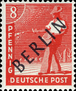 Briefmarken Berlin Mi.Nr. 3, Schwarzaufdruck - Postfrisch