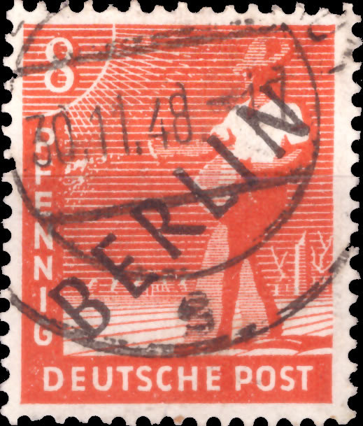 Briefmarken Berlin Mi.Nr. 3, Schwarzaufdruck - Gestempelt