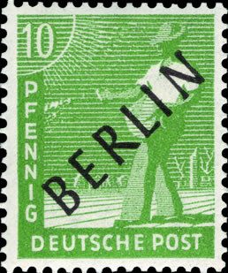 Briefmarken Berlin Mi.Nr. 4, Schwarzaufdruck - Postfrisch