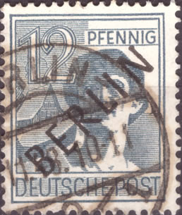 Briefmarken Berlin Mi.Nr. 5, Schwarzaufdruck - Gestempelt
